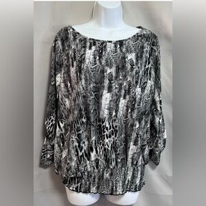 Isabella Rodriguez‎ Sz Large Top Blouse Animal Prints   3/4 Sleeve NWT !!